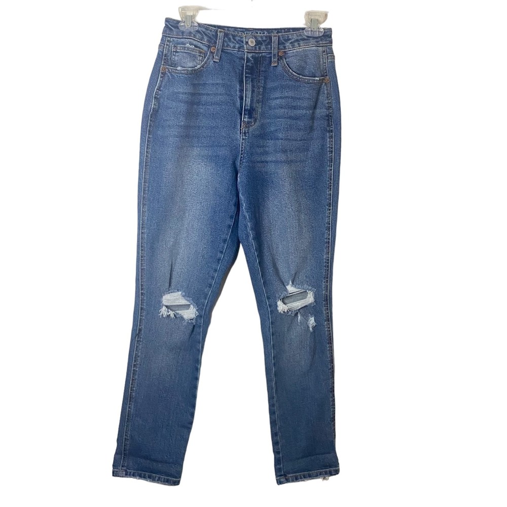 ARIZONA JEAN CO. DARK LAKE HIGHEST-RISE SEMI-RELAXED FIT CURVY MOM JEAN SIZE 7
